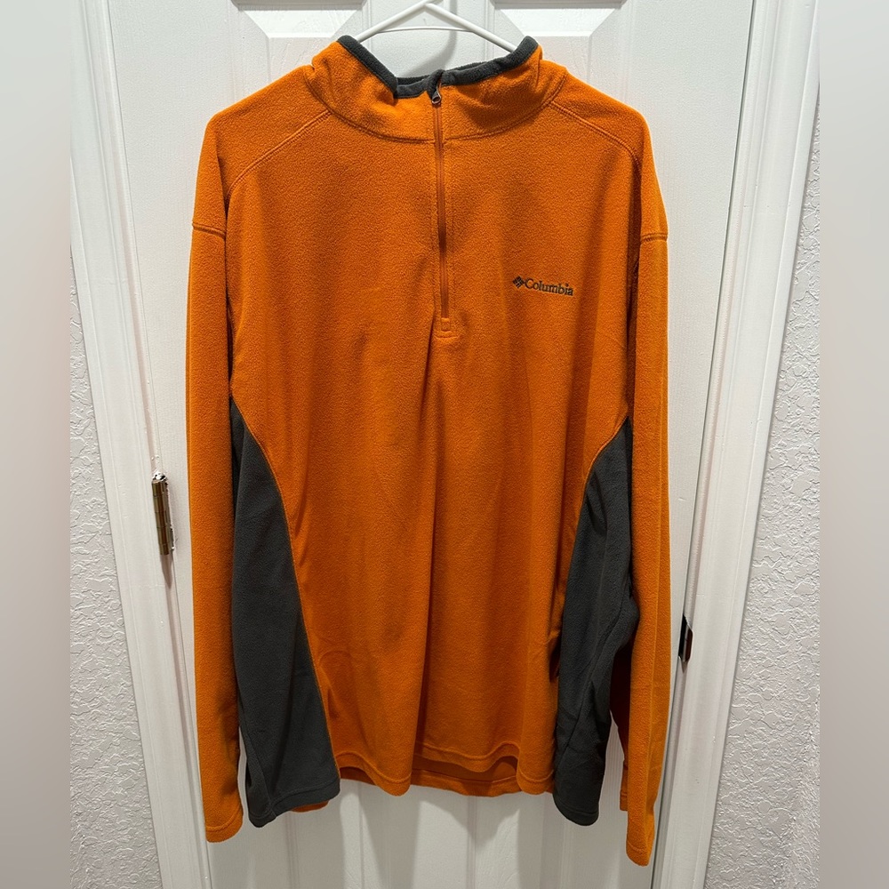 NWT Columbia lightweight fleece 3/4 zip pullover in 2XL, Orange